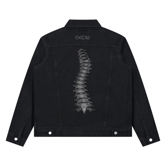 "Noir" Unisex Vintage Wash Denim Jacket