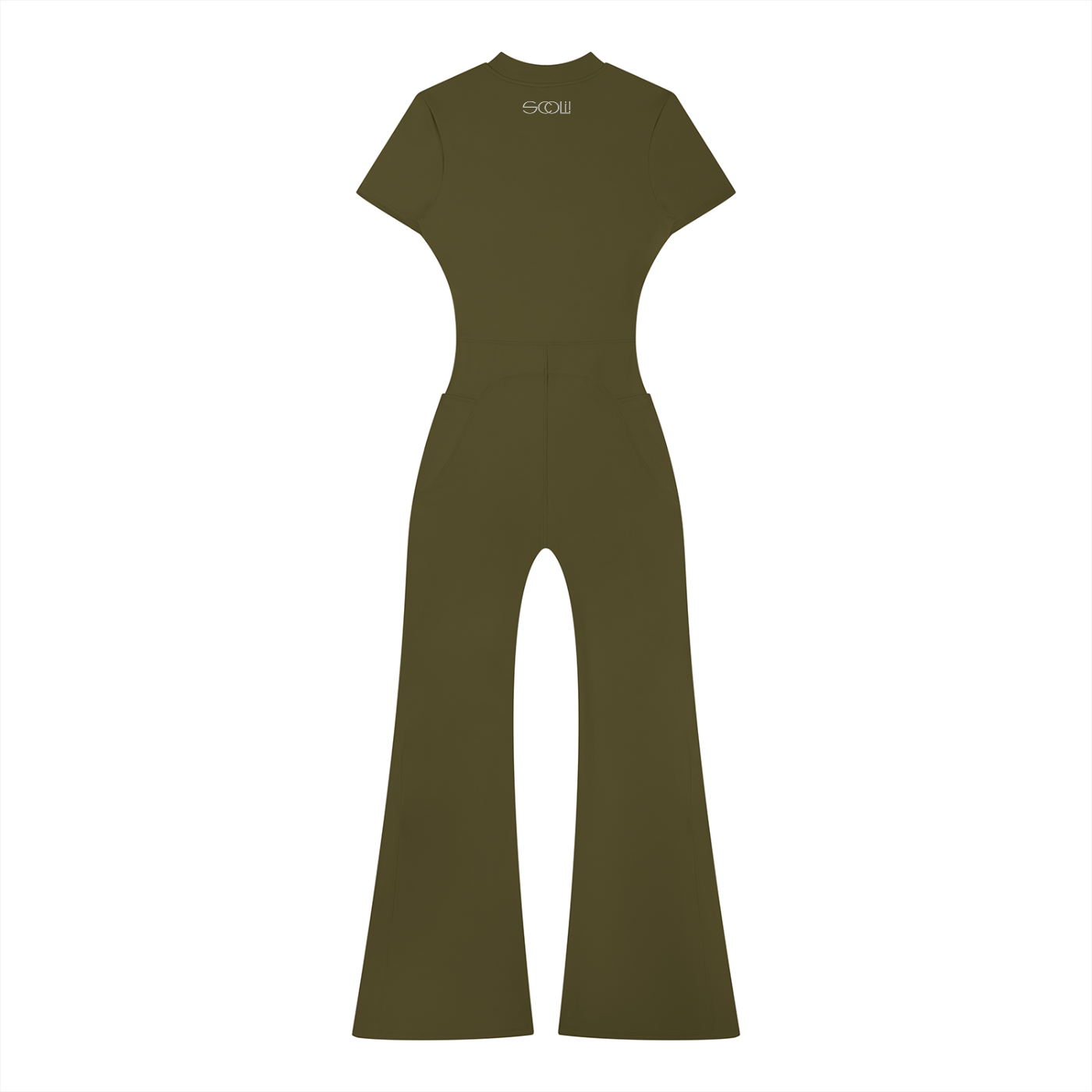 "2 BAD" Women’s Tight Flared Leg Quarter-Zip Jumpsuit