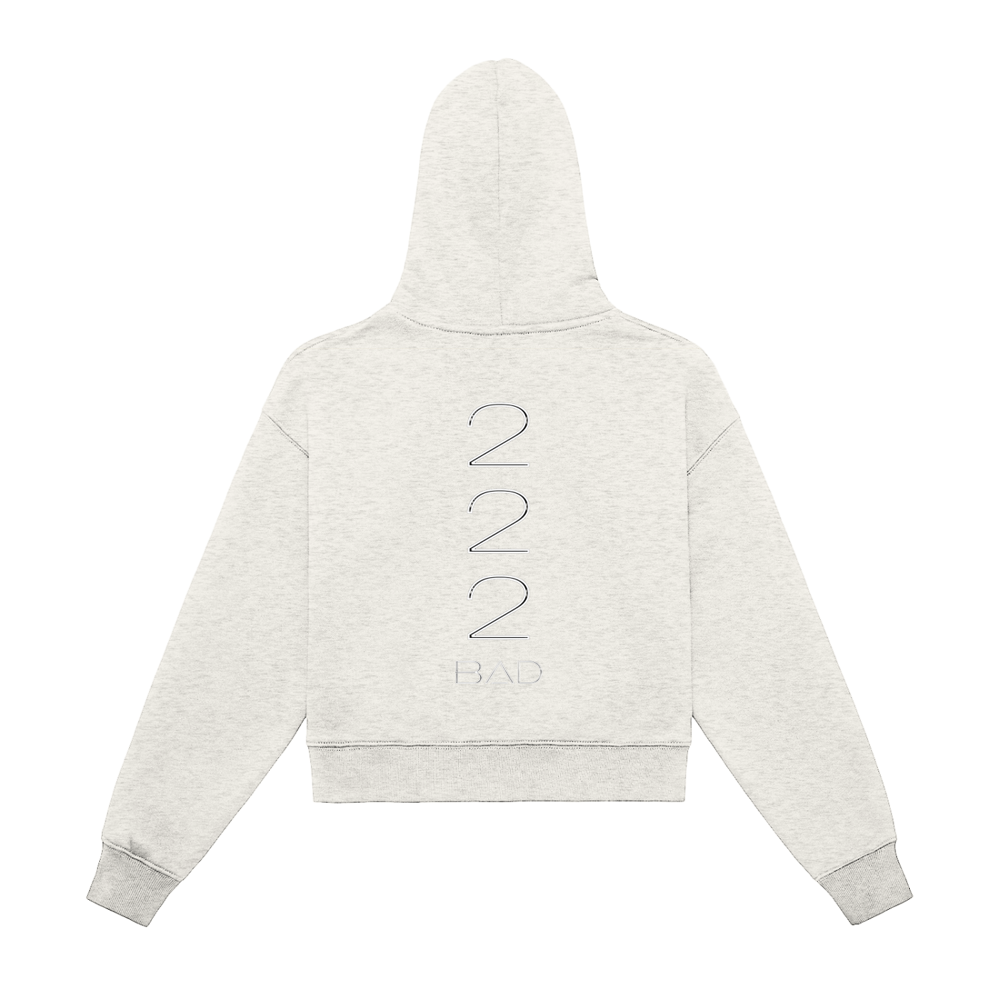 " BAD BITCH X2" Fleeced Zip-Up Cropped Hoodie