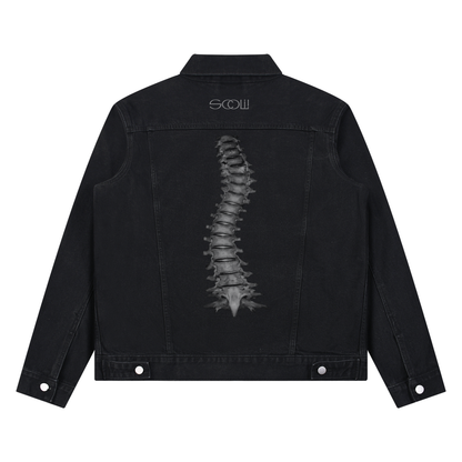 "Noir" Unisex Vintage Wash Denim Jacket