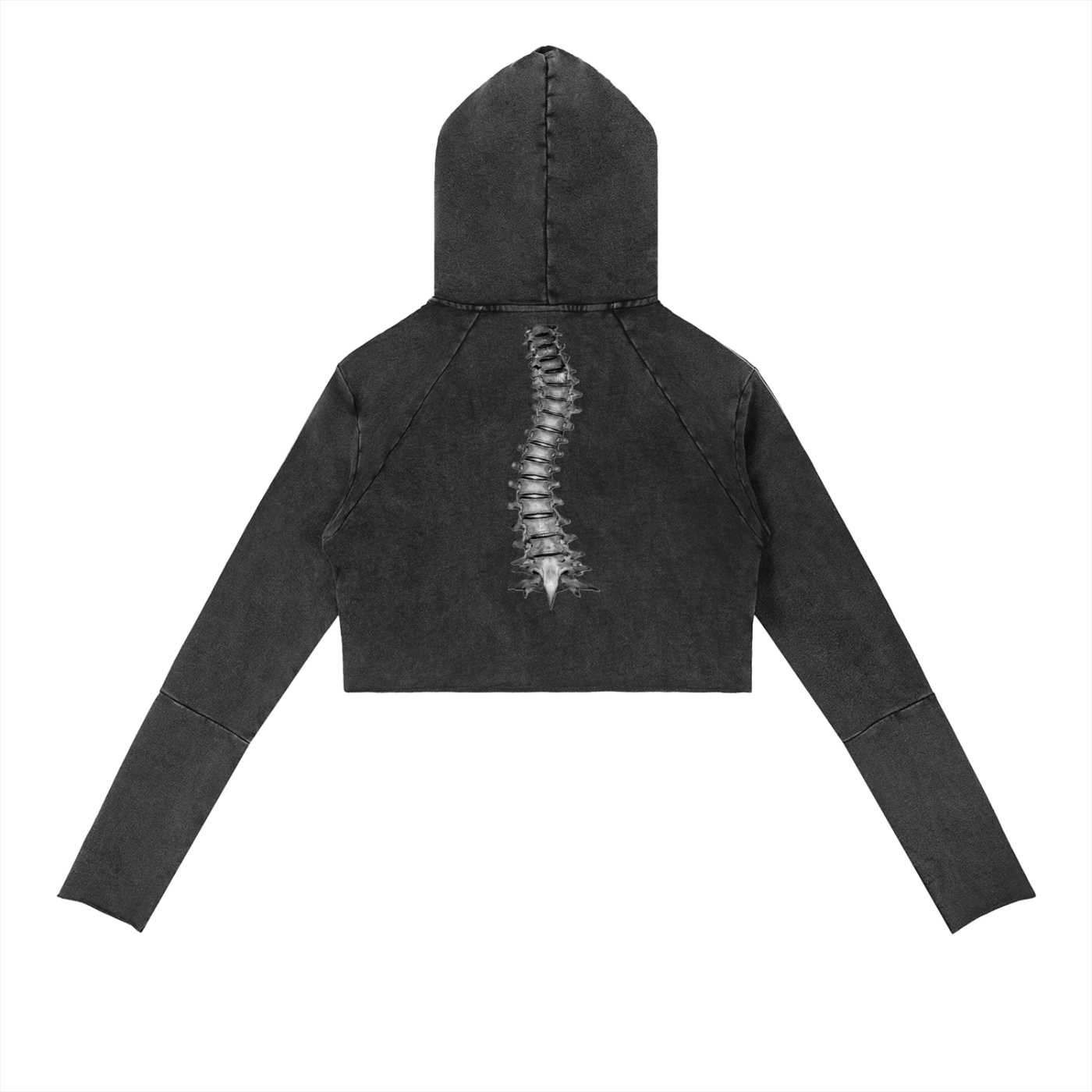 " VIBEZ " Vintage Washed Raw Edge Hoodie