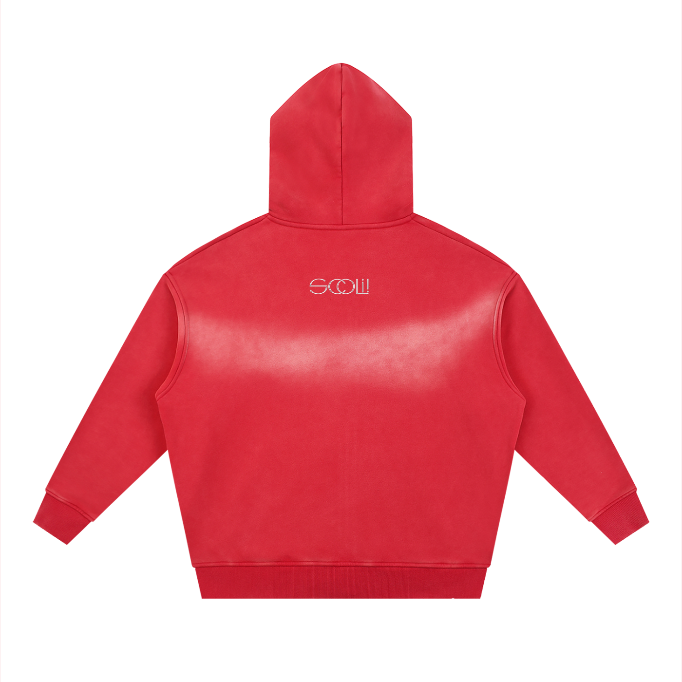 "Two Sides"  Sunfade Two-way Zipper Boxy Fleece Hoodie