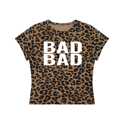 " 2 BAD " Women’s Leopard Print Crop T-Shirt