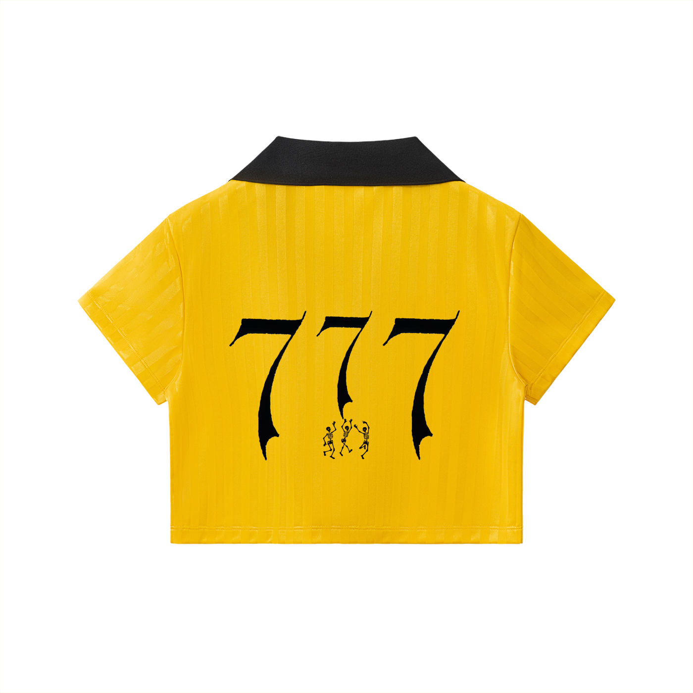 "WORLD CUP" Contrast Collar Striped Cropped Jersey