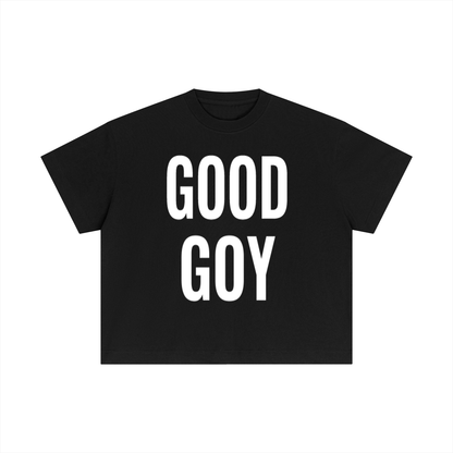 “GOOD GOY”  Cotton Boxy T-Shirt white text