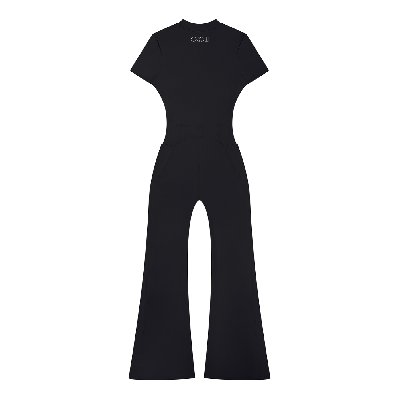 "2 BAD" Women’s Tight Flared Leg Quarter-Zip Jumpsuit