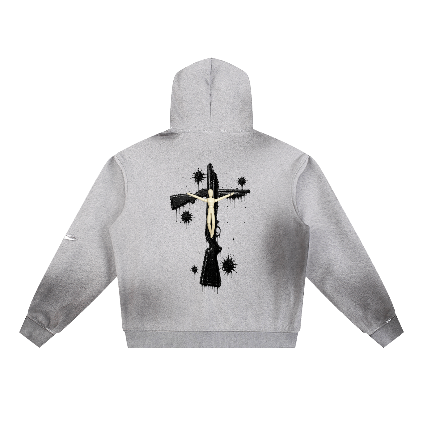 “ ADMIT 2 NUN “ Sun Fade Frayed Fleece Hoodie
