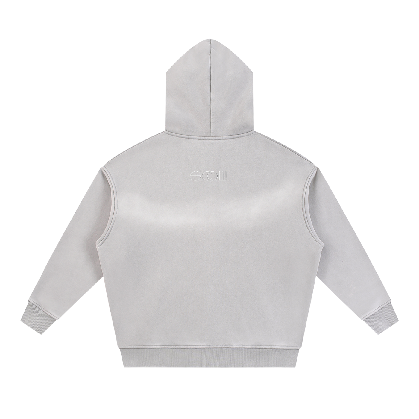 "Two Sides"  Sunfade Two-way Zipper Boxy Fleece Hoodie