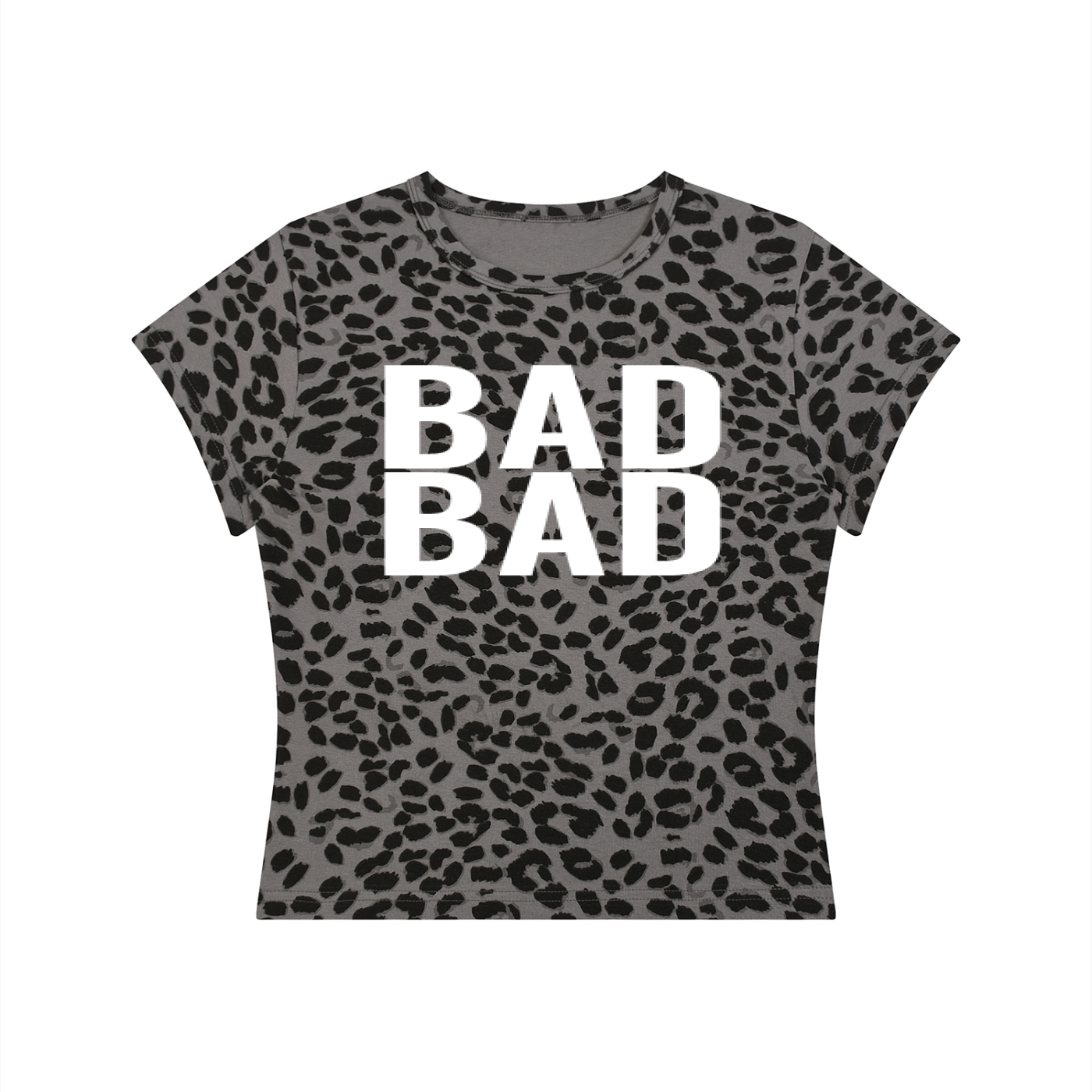 " 2 BAD " Women’s Leopard Print Crop T-Shirt