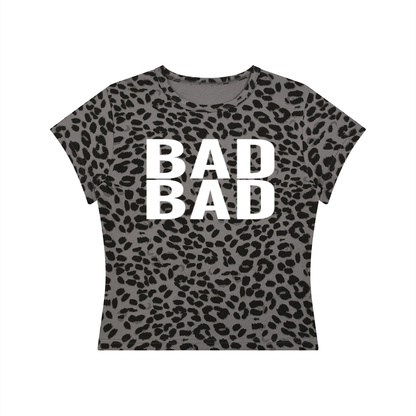 " 2 BAD " Women’s Leopard Print Crop T-Shirt