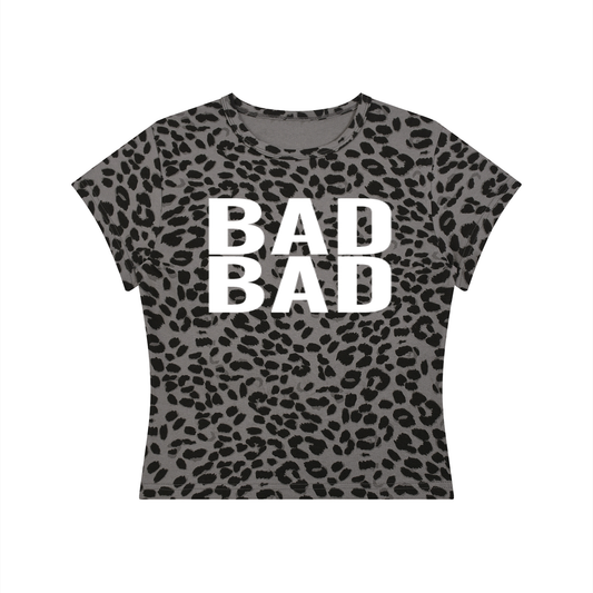 " 2 BAD " Women’s Leopard Print Crop T-Shirt