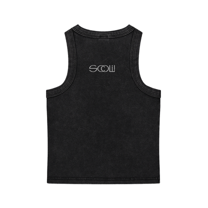 "BITCH" Snow Washed Tank Top