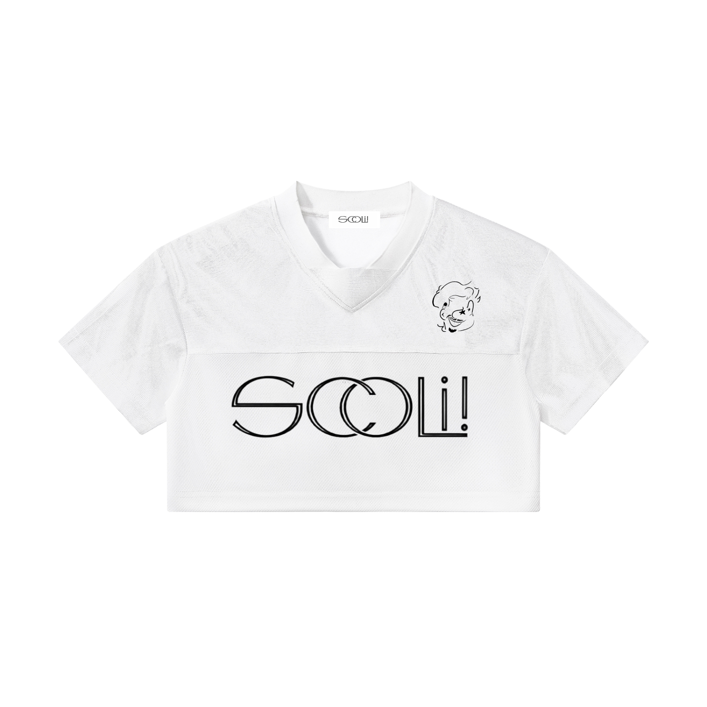 "SUPERBOWL" Women’s Cropped Paneled V-Neck Jersey