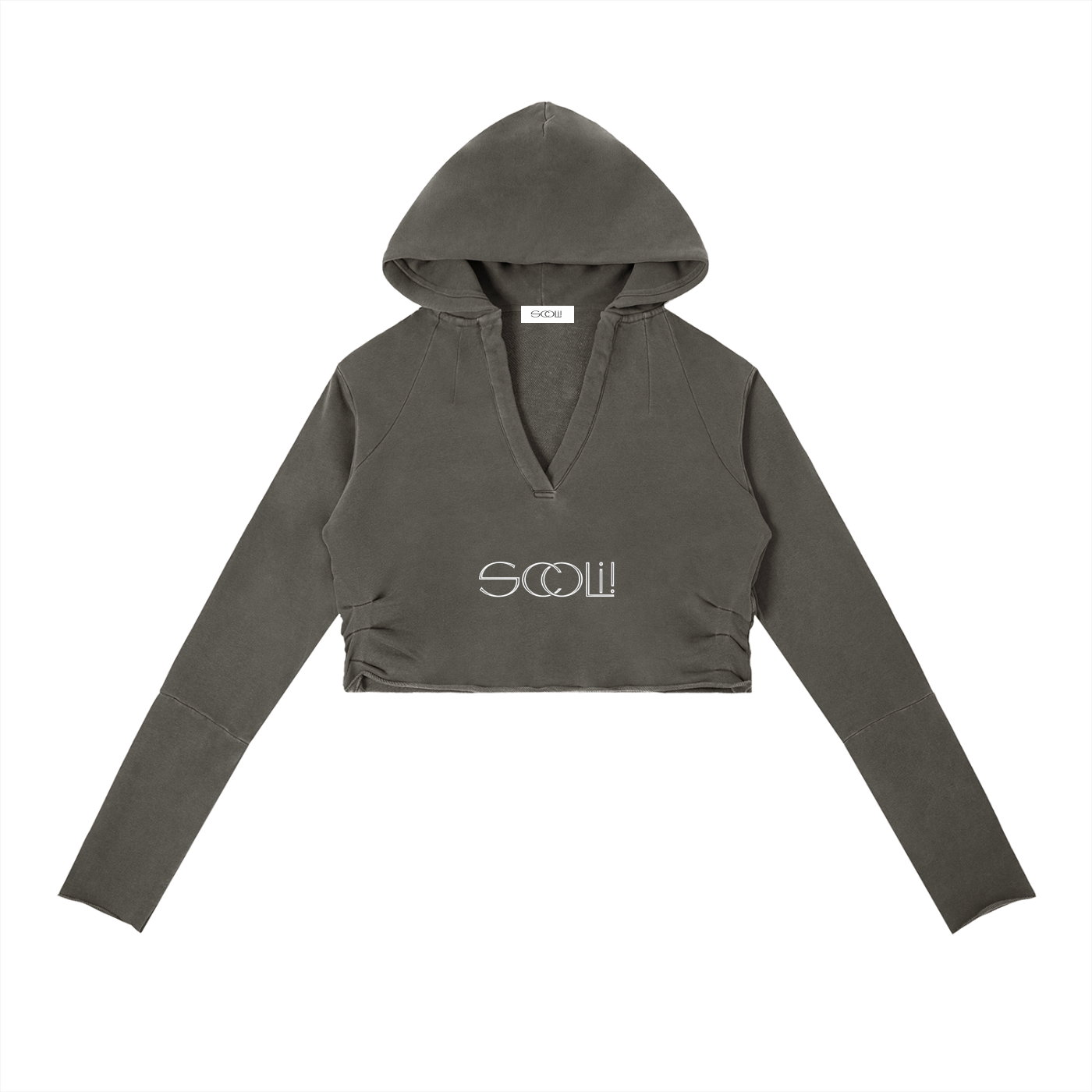 " VIBEZ " Vintage Washed Raw Edge Hoodie