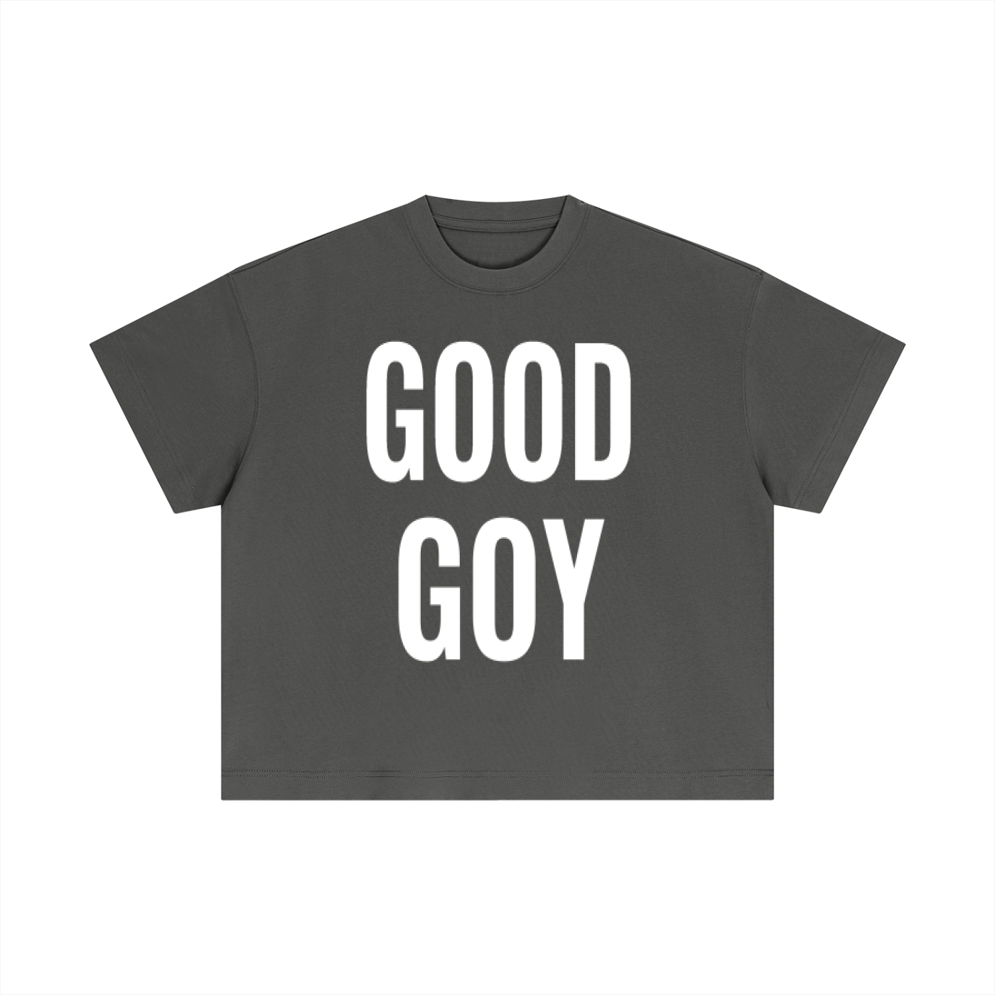 “GOOD GOY”  Cotton Boxy T-Shirt white text
