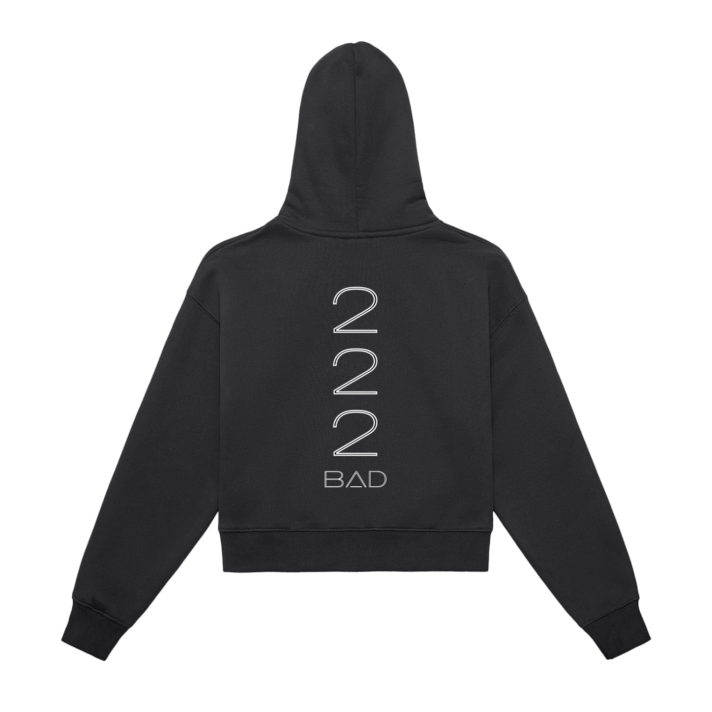 " BAD BITCH X2" Fleeced Zip-Up Cropped Hoodie