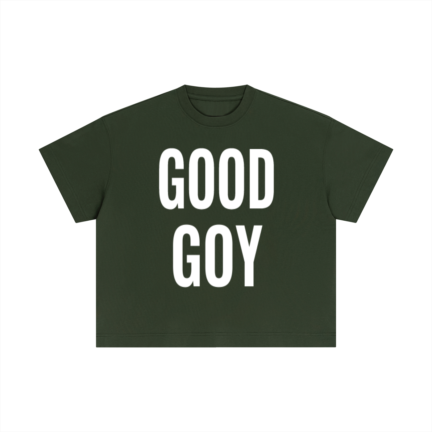 “GOOD GOY”  Cotton Boxy T-Shirt white text