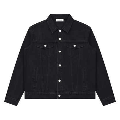 "Noir" Unisex Vintage Wash Denim Jacket