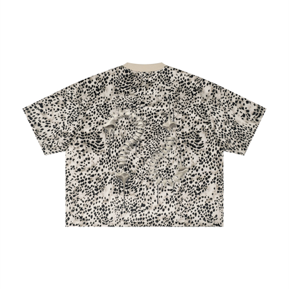 "WE CAN BE GOOD FRIENDS IF YOU STOP LOOKING LIKE THAT" Unisex Leopard Print Boxy T-Shirt
