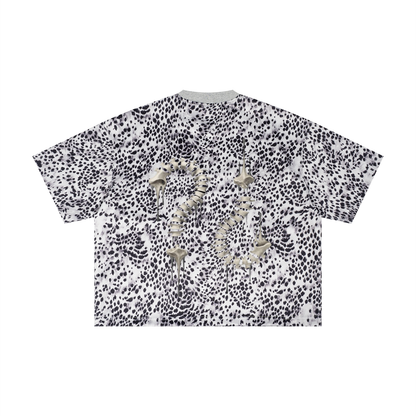 "WE CAN BE GOOD FRIENDS IF YOU STOP LOOKING LIKE THAT" Unisex Leopard Print Boxy T-Shirt