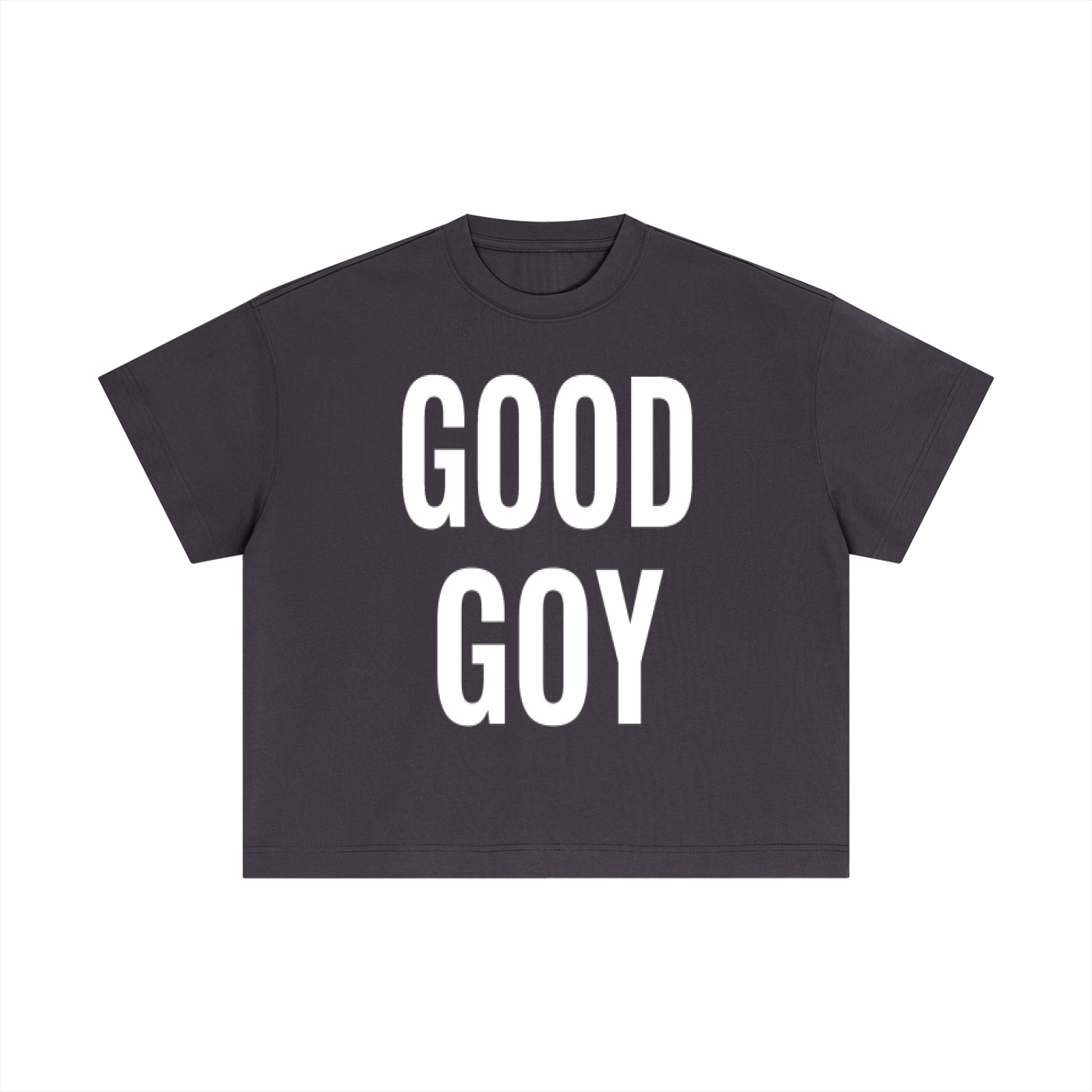 “GOOD GOY”  Cotton Boxy T-Shirt white text