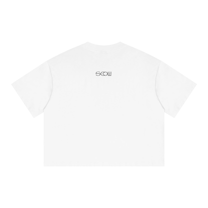 "I JUST DO ART BRUH" Unisex Boxy Drop Shoulder Crop T-Shirt