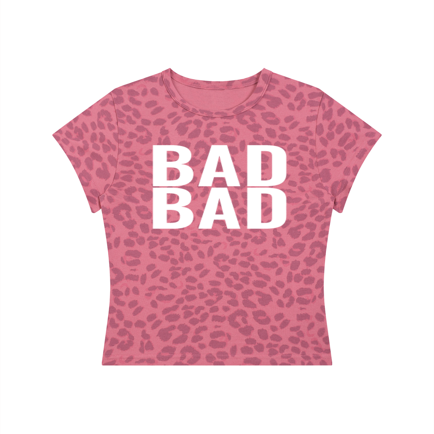 " 2 BAD " Women’s Leopard Print Crop T-Shirt