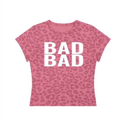 " 2 BAD " Women’s Leopard Print Crop T-Shirt