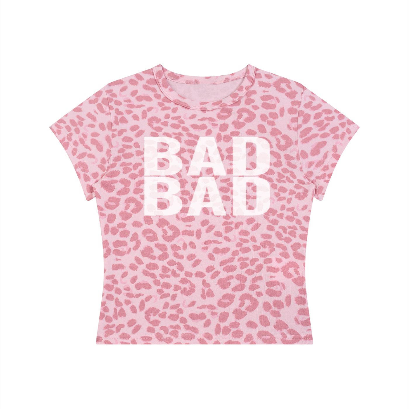 " 2 BAD " Women’s Leopard Print Crop T-Shirt