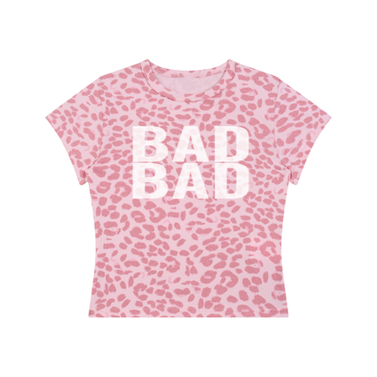 " 2 BAD " Women’s Leopard Print Crop T-Shirt