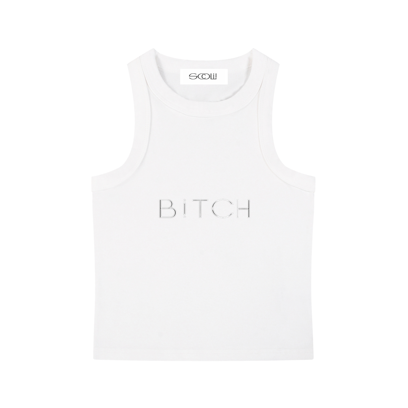 "BITCH" Snow Washed Tank Top