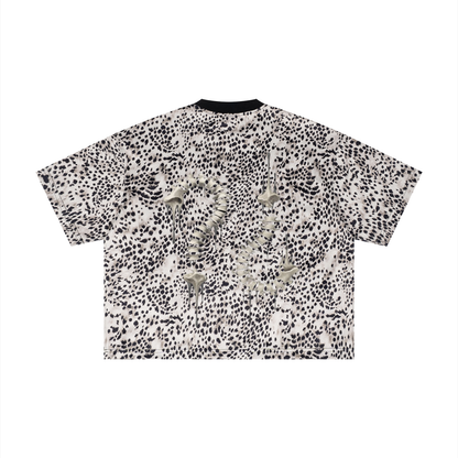 "WE CAN BE GOOD FRIENDS IF YOU STOP LOOKING LIKE THAT" Unisex Leopard Print Boxy T-Shirt