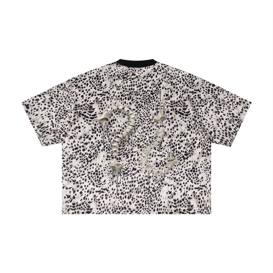 "WE CAN BE GOOD FRIENDS IF YOU STOP LOOKING LIKE THAT" Unisex Leopard Print Boxy T-Shirt
