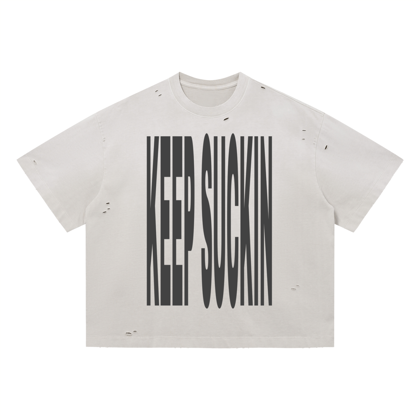 "Keep Sucking " Vintage Washed Distressed Boxy Oversized T-Shirt