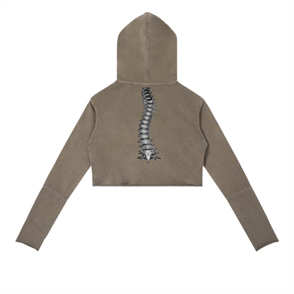 " VIBEZ " Vintage Washed Raw Edge Hoodie