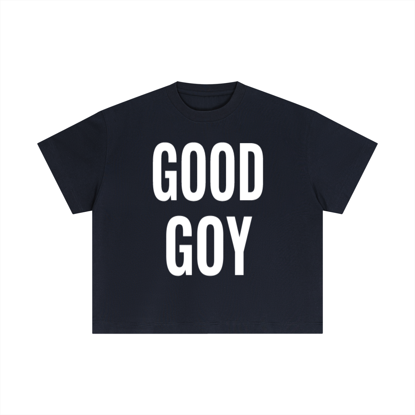 “GOOD GOY”  Cotton Boxy T-Shirt white text