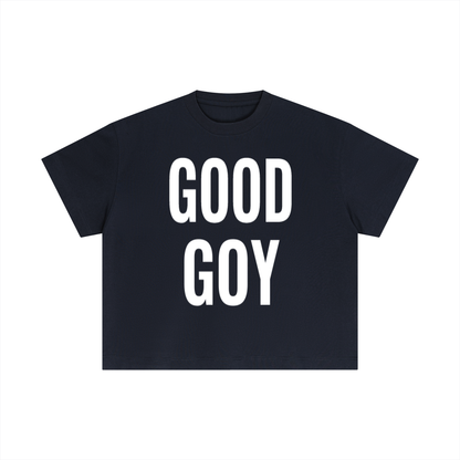 “GOOD GOY”  Cotton Boxy T-Shirt white text